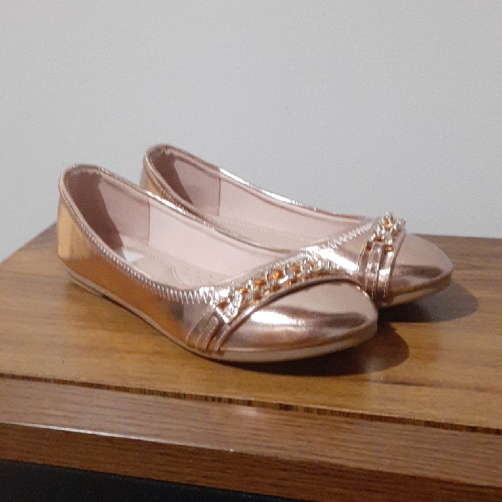 Link Elegant Rose Gold Girls Flats